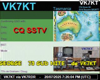 VK7KT: 2025072021 de DB0BEN