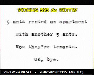 VK7TW: 2026022609 de PI1DFT