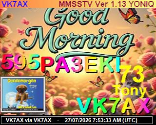 VK7AX: 2026072709 de DB0BEN