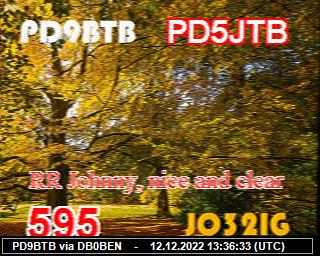 PD9BTB: 2022121213 de PI1DFT