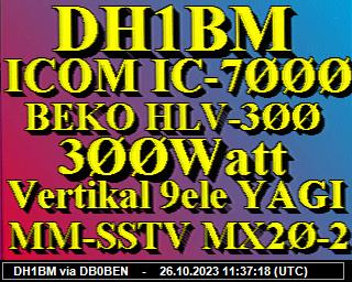 DH1BM: 2023102611 de DB0BEN