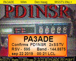 PA3ADE: 2019-09-21 de PI3DFT