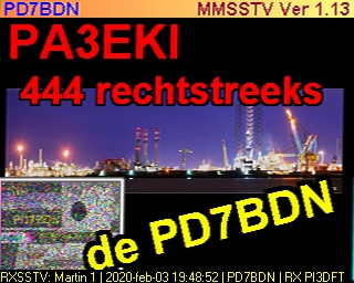 PD7BDN: 2020-02-03 de PI3DFT