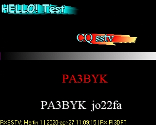 PA3BYK: 2020-04-27 de PI3DFT