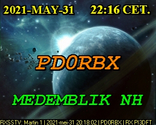 PD0RBX: 2021-05-31 de PI3DFT